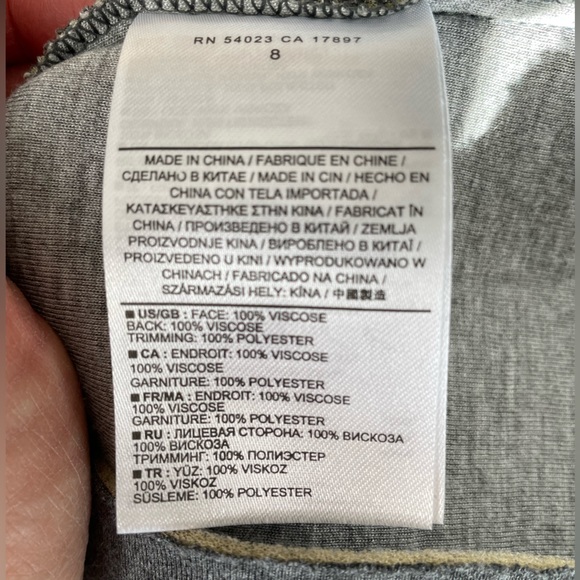 Banana Republic - Grey Scuba Short Sleeve Fit n Flare Dress - Picture 4 of 5